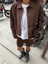Chaqueta Roma Efecto Ante Chocolate™
