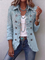 Women's Fashion Leopard Print Long Sleeve Ruffled Buttoned Cardigan Shirt Casual Western Style Tops Spring Autumn Shirts Women - 31