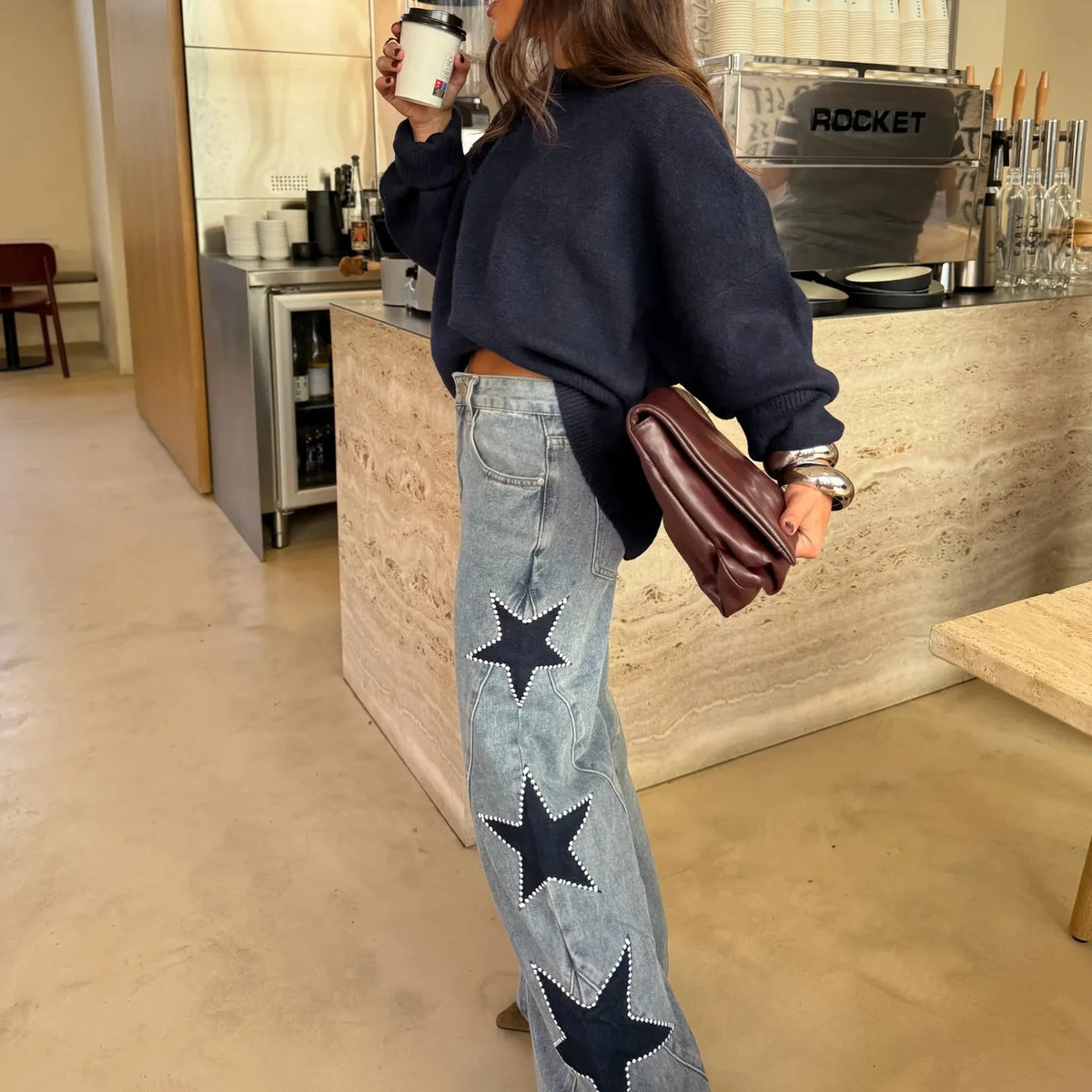 Women Denim Pant Jeans Vintage Wide Leg Long Pants Print High Waist Straight Trousers Y2k Streetwear Work Casual Loose 2026