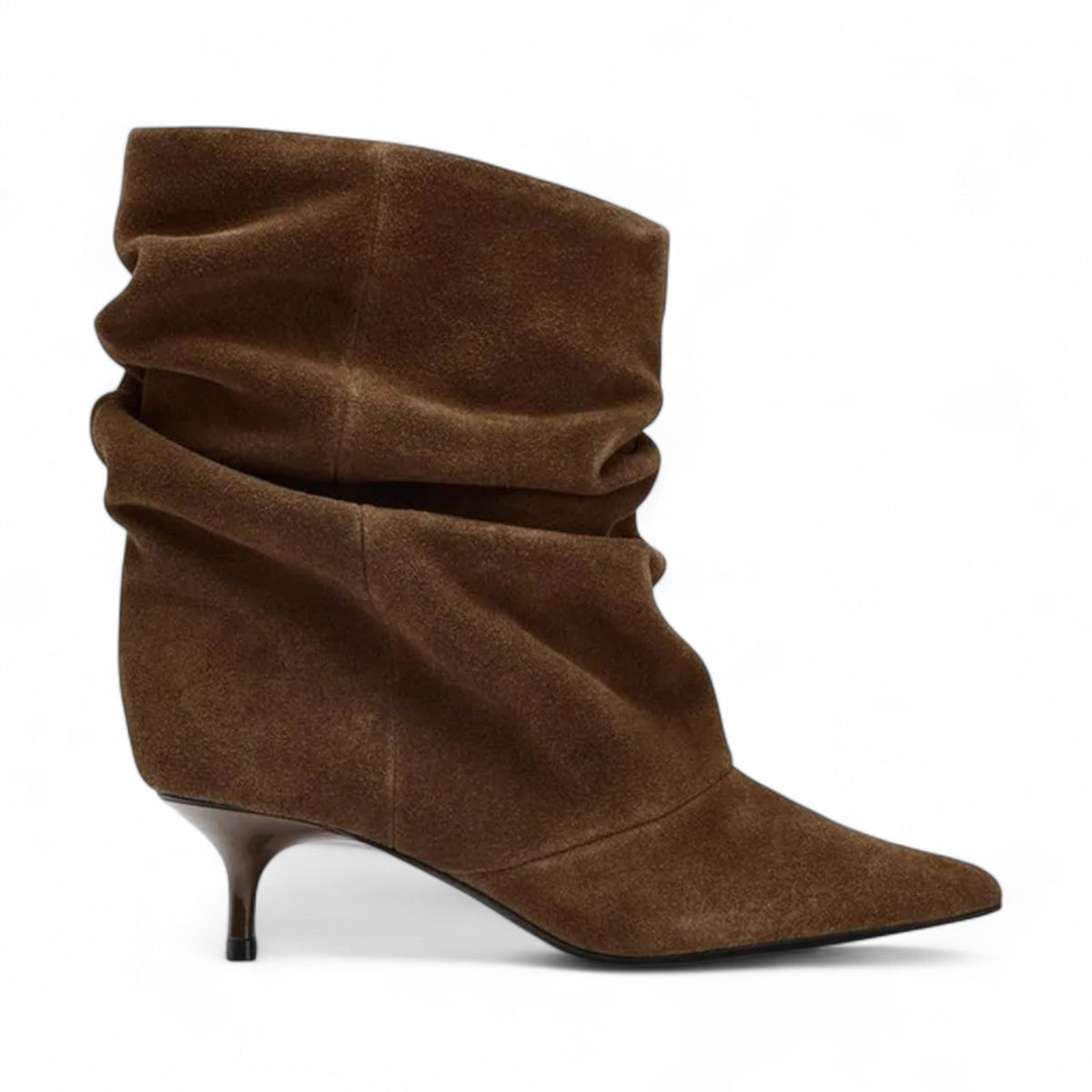 Sacha - Bottines Femme Daim Plissé à Talon