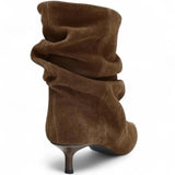 Sacha - Bottines Femme Daim Plissé à Talon