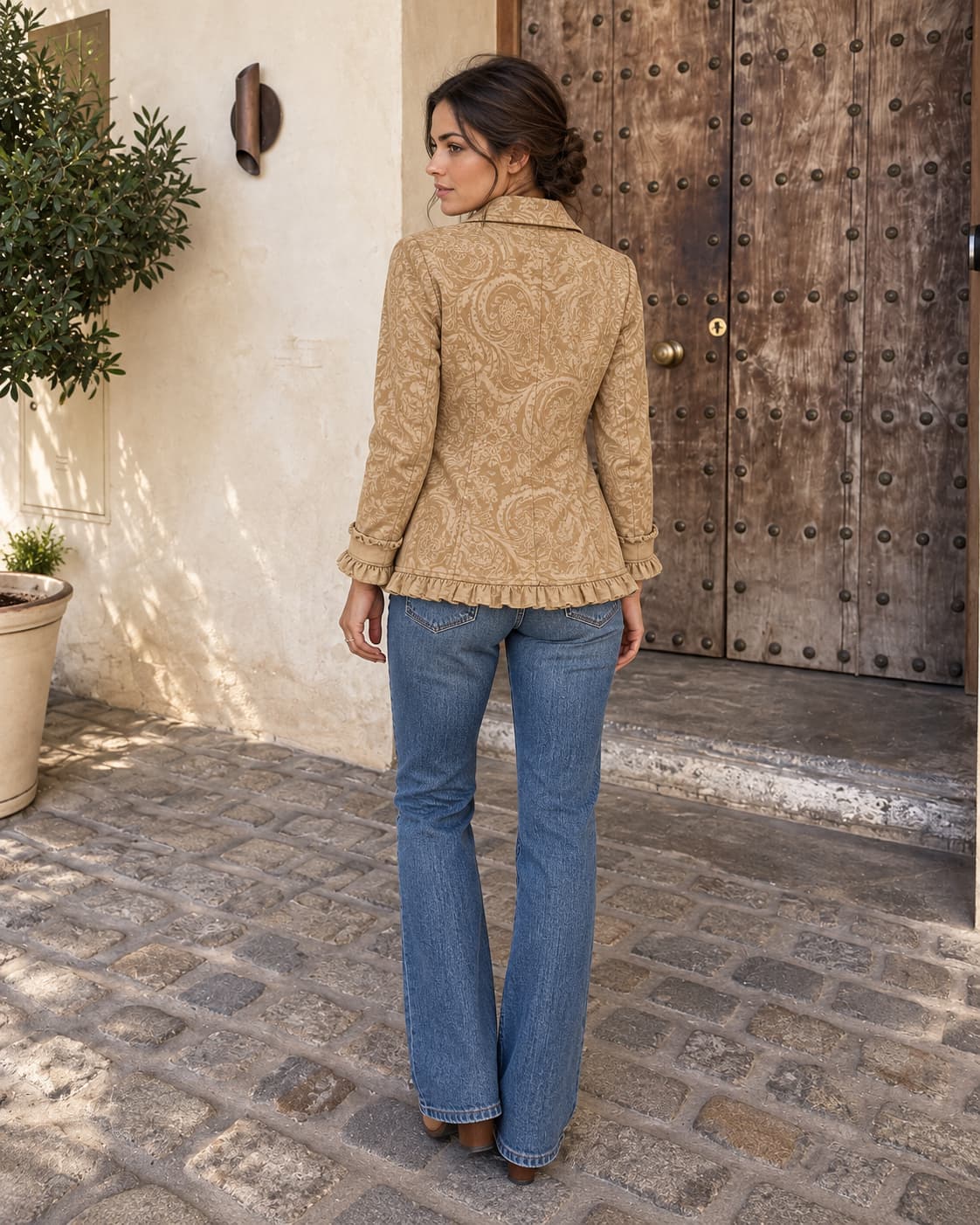 Giacca Western Con Volant