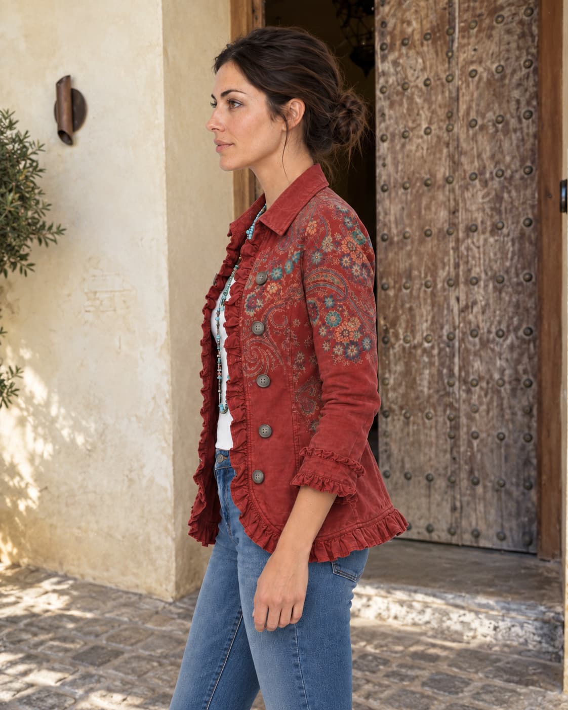 Giacca Western Con Volant
